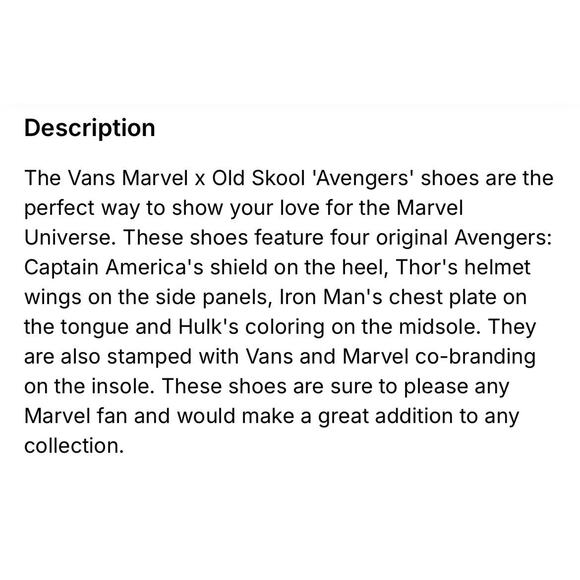 Avengers VANS Marvel Captain America Off The Wall Mens 11 New Box FAST SHIP